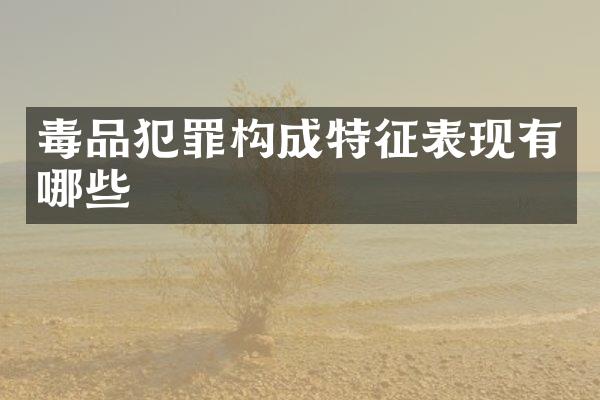 犯罪构成特征表现有哪些