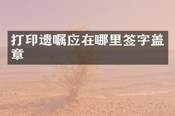 打印遗嘱应在哪里签字盖章