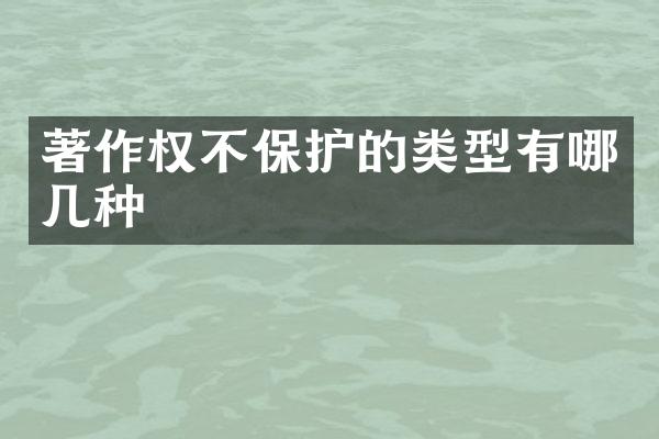 著作权不保护的类型有哪几种