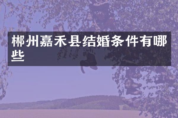 郴州嘉禾县结婚条件有哪些