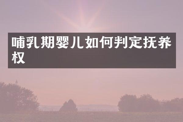 哺乳期婴儿如何判定抚养权