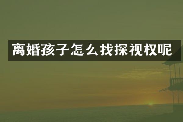 离婚孩子怎么找探视权呢