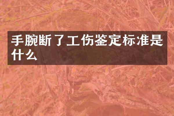 手腕断了工伤鉴定标准是什么