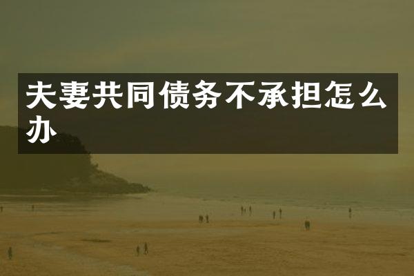 夫妻共同债务不承担怎么办