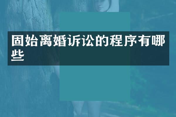 固始离婚诉讼的程序有哪些