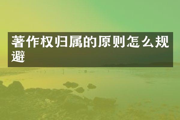 著作权归属的原则怎么规避