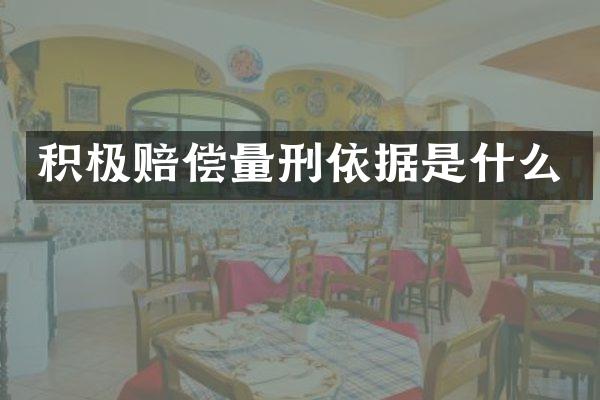 积极赔偿量刑依据是什么