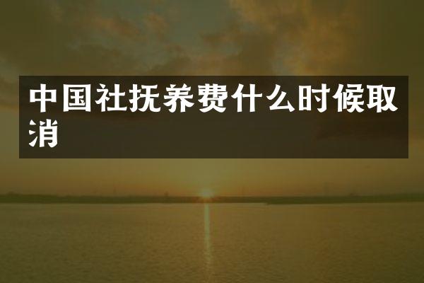 中国社抚养费什么时候取消