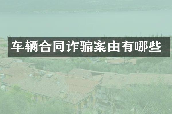 车辆合同诈骗案由有哪些