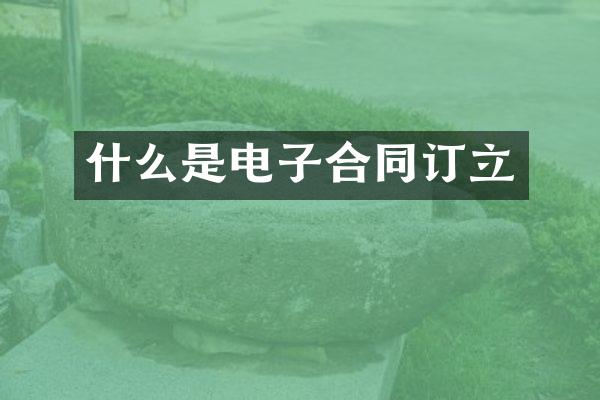 什么是电子合同订立
