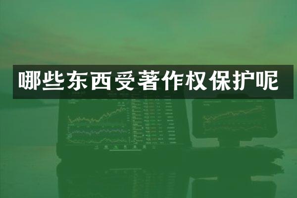 哪些东西受著作权保护呢