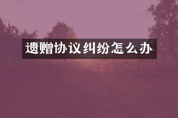 遗赠协议纠纷怎么办