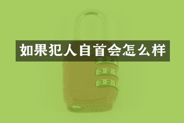 如果犯人自首会怎么样