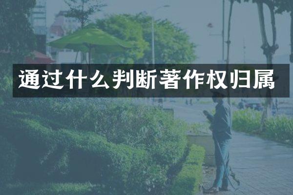 通过什么判断著作权归属