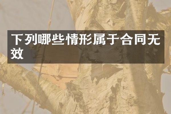 下列哪些情形属于合同无效