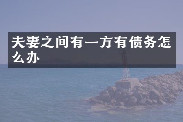 夫妻之间有一方有债务怎么办