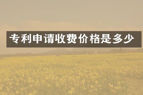 专利申请收费价格是多少