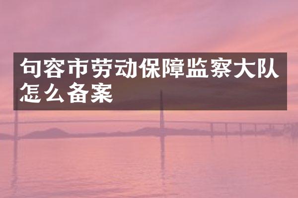 句容市劳动保障监察大队怎么备案