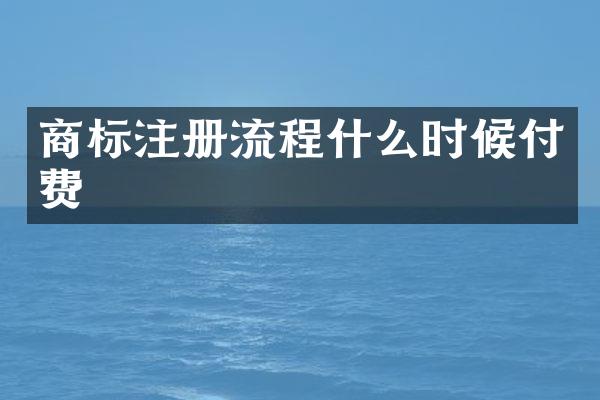 商标注册流程什么时候付费