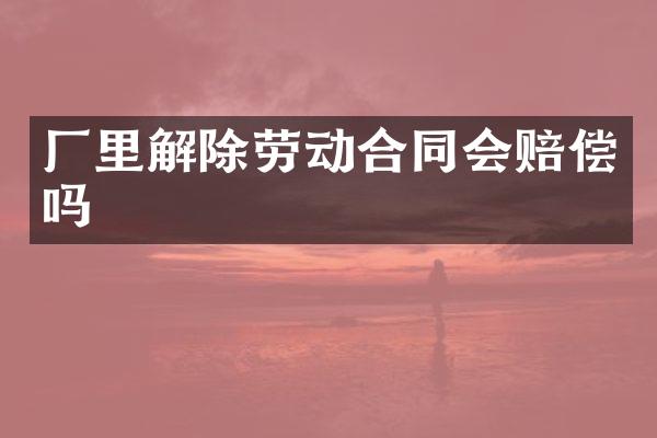 厂里解除劳动合同会赔偿吗