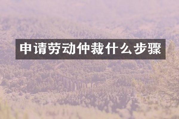 申请劳动仲裁什么步骤