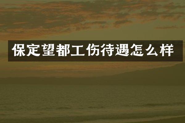 保定望都工伤待遇怎么样