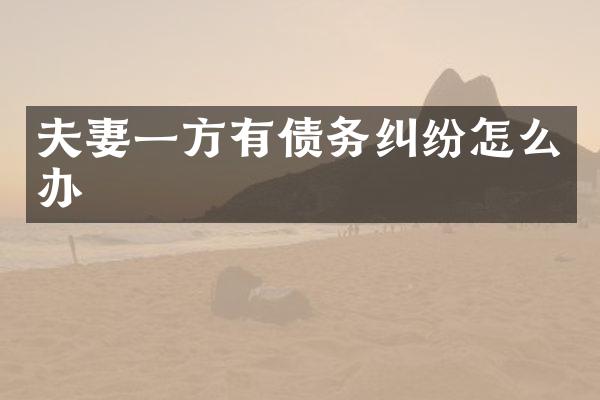 夫妻一方有债务纠纷怎么办