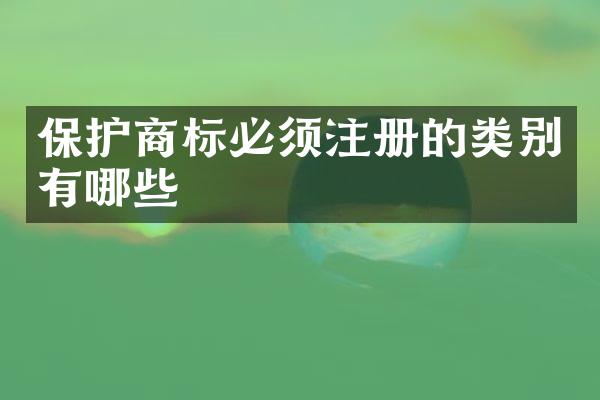 保护商标必须注册的类别有哪些