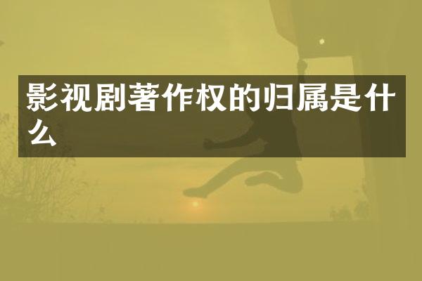 影视剧著作权的归属是什么