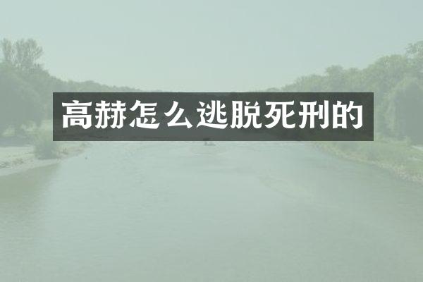 高赫怎么逃脱死刑的