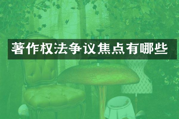 著作权法争议焦点有哪些