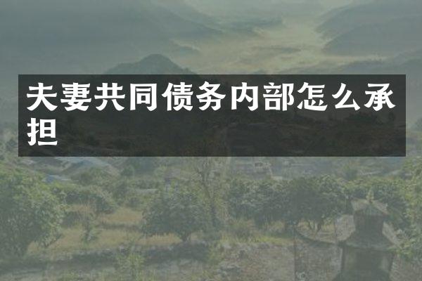 夫妻共同债务内部怎么承担