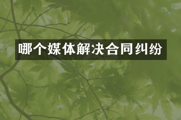 哪个媒体解决合同纠纷