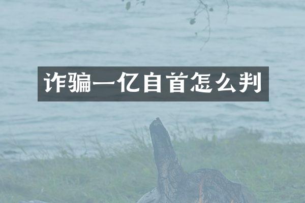 诈骗一亿自首怎么判