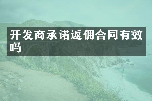 开发商承诺返佣合同有效吗