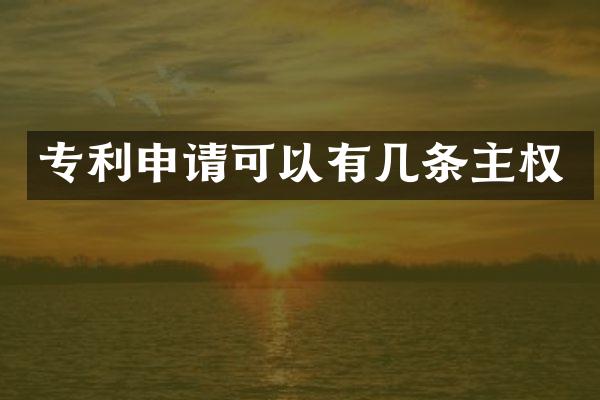 专利申请可以有几条主权