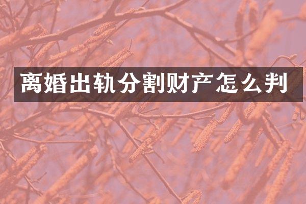 离婚出轨分割财产怎么判