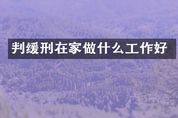 判缓刑在家做什么工作好