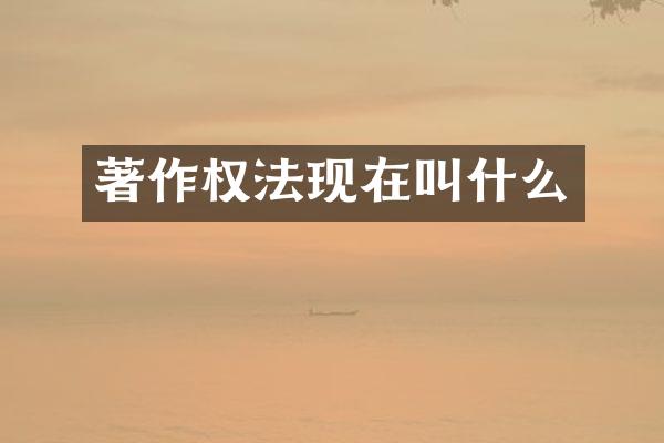 著作权法现在叫什么