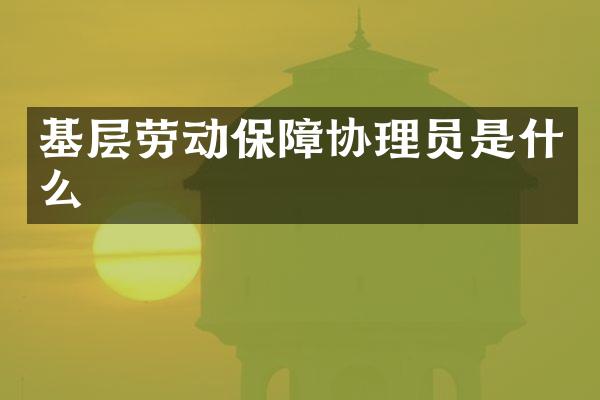 基层劳动保障协理员是什么