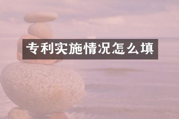 专利实施情况怎么填