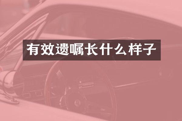 有效遗嘱长什么样子