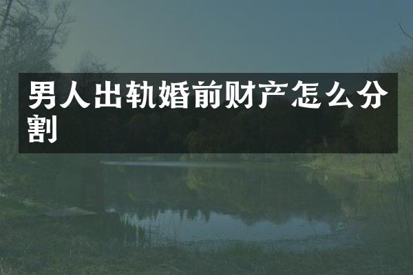 男人出轨婚前财产怎么分割