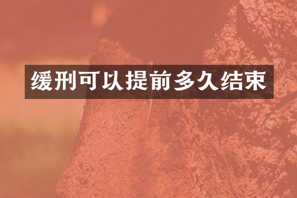 缓刑可以提前多久结束
