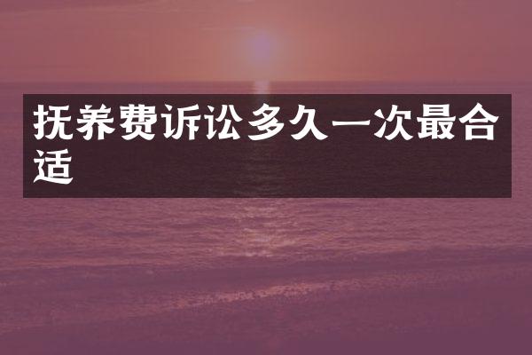 抚养费诉讼多久一次最合适