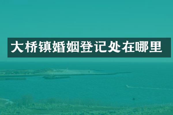 大桥镇婚姻登记处在哪里
