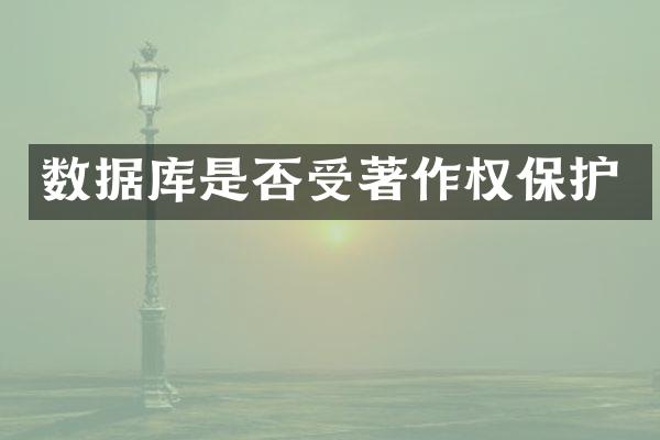 数据库是否受著作权保护