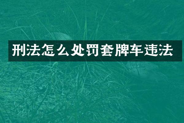 刑法怎么处罚违法