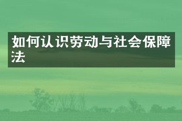 如何认识劳动与社会保障法