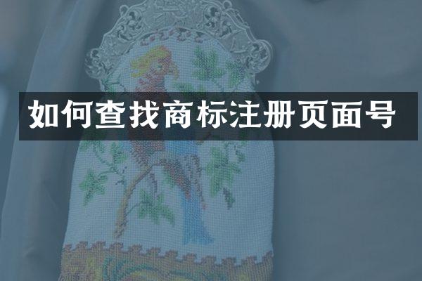 如何查找商标注册页面号